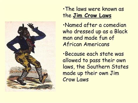  How did Jim Crow laws affect African Americans and Caucasians? Negitively effected people, people tried to talk about it but they would instead be killed. What were some of the important laws and does it continue on today? People were seperated from bathrooms,classrooms, libraries and if they were in the car together.Laws had been stopped in 1985. 